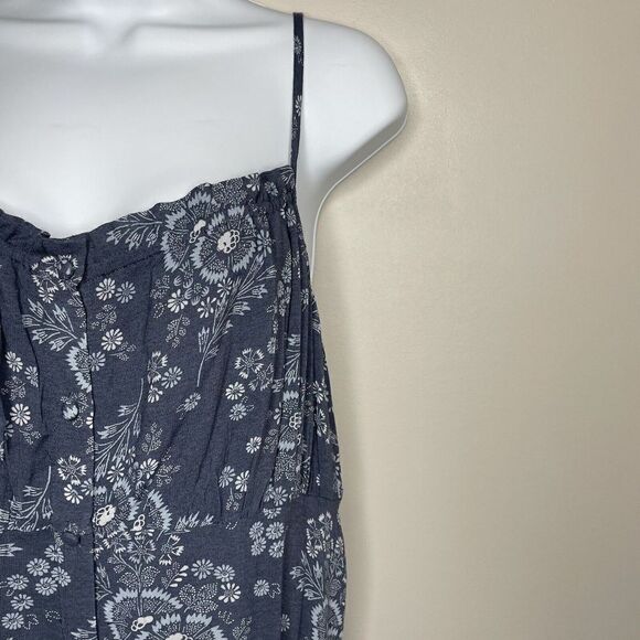 MADEWELL Dress Womens 8 Tie-Back Button-Front Midi NEW Blue Floral NE783 - Picture 14 of 16